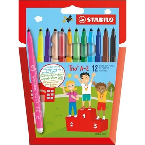 STABILO Комплект флумастери, Stabilo, Trio A-Z, 12 цвята (ST378/1-12-01)
