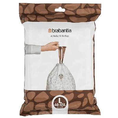 Торба за кош Brabantia - PerfectFit FlatBack+/Touch, размер L, 40 - 45 l, 40 броя (1005575)