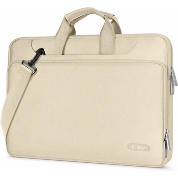 Tech-Protect PocketBag Laptop Bag 14 - елегантна чанта с дръжки и презрамка за MacBook Air 13, MacBook Pro 13, MacBook Pro 14 и лаптопи до 14 инча (бежов)