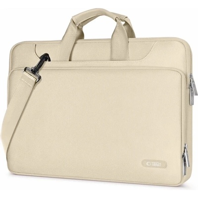 Tech-Protect PocketBag Laptop Bag 14 - елегантна чанта с дръжки и презрамка за MacBook Air 13, MacBook Pro 13, MacBook Pro 14 и лаптопи до 14 инча (бежов)