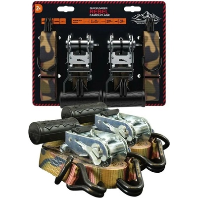 Quickloader Dvoudílný popruh s ráčnou Rebel Camouflage 1500 kg, 5 m x 29 mm, 2ks