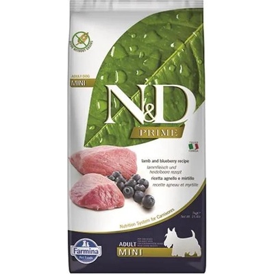 N&D Prime Dog Adult Mini Grain Free jehněčí & borůvky 7 kg