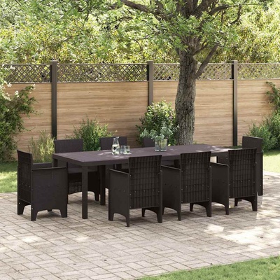 vidaXL Градинска маса Кафяво 250 x 100 x 73 см полиратан (871693)