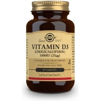 Solgar Хранителна добавка Витамин D 1000 IU , Solgar Vitamin D3 1000IU 90 Tabs