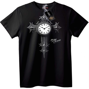 NOONEBRAND Тениска Часовник Кръст - 2XL, Black