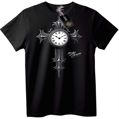 NOONEBRAND Тениска Часовник Кръст - 2XL, Black