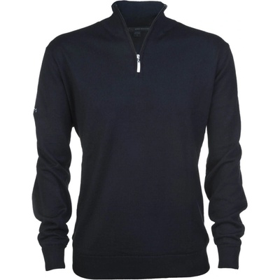 Gregnorman pánsky golfový sveter merino (50:50) ZIP-NECK čierna