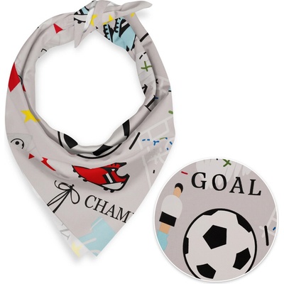 Biante Detská bavlnená šatka Sandra SA-646 Futbal to je hra na sivom