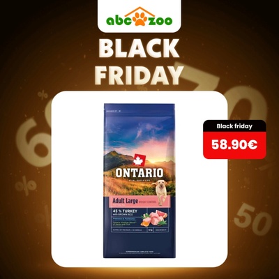 Ontario Large Weight Control Turkey & Brown Rice 12 kg