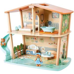 Hape Дървен комплект Hape - Къща на тигри в джунглата, 34 части (H3412)
