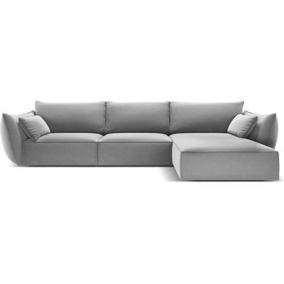 Mazzini Sofa Светлосив кадифен ъглов диван (десен ъгъл) Vanda - Mazzini Sofas (MAZ_RC_51_F1_VANDA5)