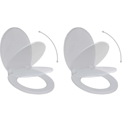 vidaXL Тоалетни седалки с плавно затваряне, 2 бр, пластмаса, бели (275927)