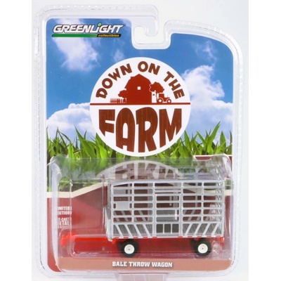 GreenLight Přivěs Bale Throw Wagon stříbrná 1:64