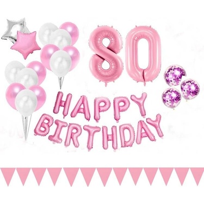 Balónkový set HB růžový číslo 80