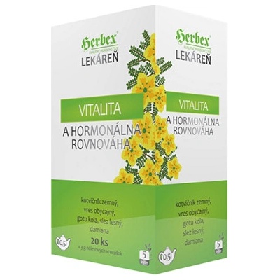 Herbex Vitalita a hormonálna rovnováha Bylinný čaj porciovaný 20 x 3 g