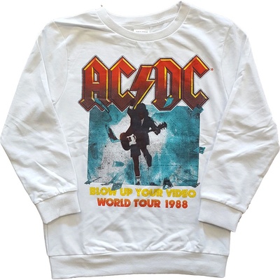 AC/DC Crewneck Blow Up Your Video Dieťa Biela