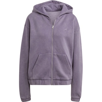 Adidas Дамска поларена блуза Adidas ALL SZN Fleece Washed Full-Zip Hooded Track Top Womens - Shadow Violet