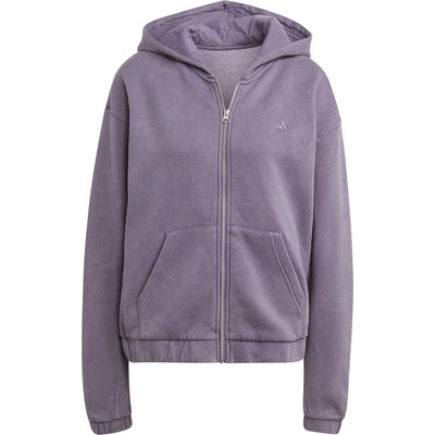 Adidas Дамска поларена блуза Adidas ALL SZN Fleece Washed Full-Zip Hooded Track Top Womens - Shadow Violet