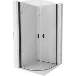 Mexen Mist полукръгла душ кабина с отваряща се врата 90 x 90 см, прозрачна, черна - 8A31-090-090-70-00 (8A31-090-090-70-00)