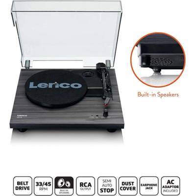 Nedis Грамофон Lenco LS-10BK с вградени високоговорители, корпус от MDF (LS-10BK)