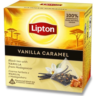 Lipton černý čaj vanilka a karamel pyramida 20 sáčků