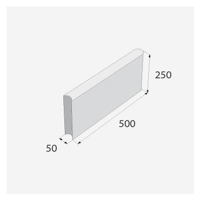 Presbeton obrubník ABO 5-20 50 x 5 x 25 cm přírodní beton 1 ks