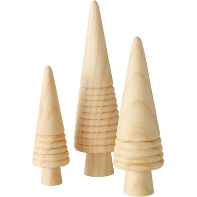 Boltze Drevená dekorácia stromček Henje V.9-14cm SET 3ks prírodná