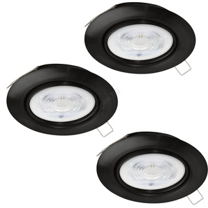EGLO 901758 - К-кт 3xLED Лампа за баня FAVAZZINA 1xGU10/4W/230V IP44 черен (EG901758)