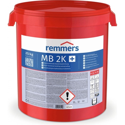 REMMERS MB 2K, stěrková dvousložková multifunkční hydroizolace pro venkovní i vnitřní použití Balení: 25 kg (prášek: 1 x 14,4 kg; polymer: 1 x 10,6 kg)