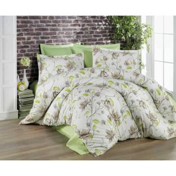 Image 1 of GoHome МАГНОЛИЯ ЗЕЛЕН - Спален комплект с чаршаф с ластик