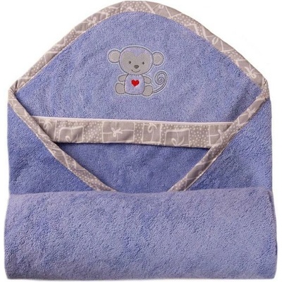 BabyMatex Dětská osuška 100 x 100 Bamboo 24 modrá s kapucí