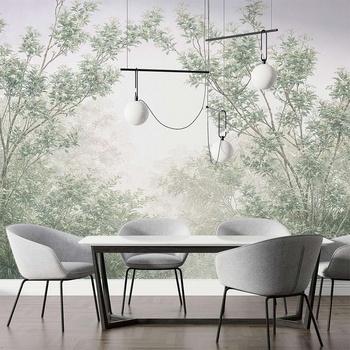 Art Gift Decor Фототапет с мъглива гора в зелени нюанси