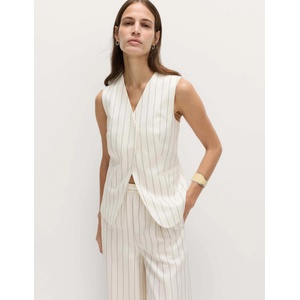 Marks & Spencer Раирана дълга жилетка с V-образно деколте Marks & Spencer крем Marks & Spencer | Bezhov | ЖЕНИ | 6