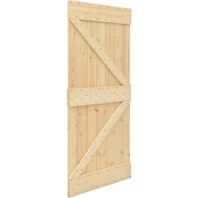 vidaXL Dveře NARVIK přírodní 90 x 210 cm z masivního borového dřeva