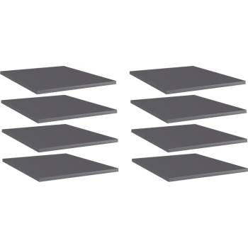 Image 1 of vidaXL Рафтове, 8 бр, сив гланц, 40x50x1, 5 см, инженерно дърво (805201)