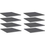 vidaXL Рафтове, 8 бр, сив гланц, 40x50x1, 5 см, инженерно дърво (805201)