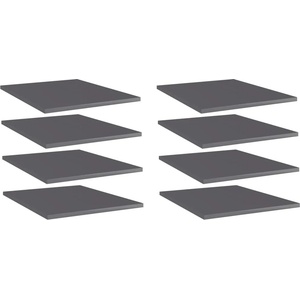 vidaXL Рафтове, 8 бр, сив гланц, 40x50x1, 5 см, инженерно дърво (805201)