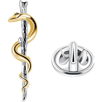 Olivie stříbrná brož AESKULAPOVA HŮL 7494