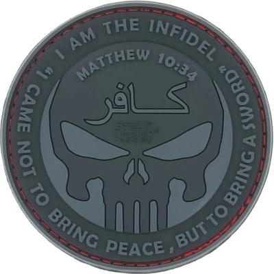 JTG Nášivka gumová JTG Infidel Punisher Rubber Patch, Blackops
