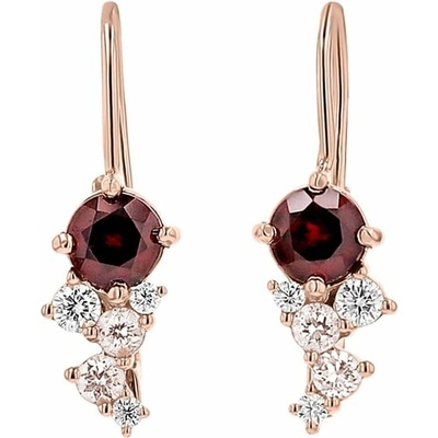 Eppi Cluster náušnice s českými granáty, morganity a moissanity Olga E48171