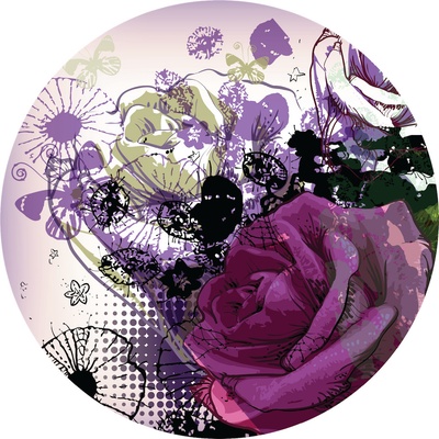 AG Design CR3221 Samolepicí vliesová fototapeta Flower Collage rozměry 70 x 70 cm