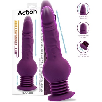 Action Booster Ultra Jet Thruster Vibrator with Powerfull Suction Cup Purple
