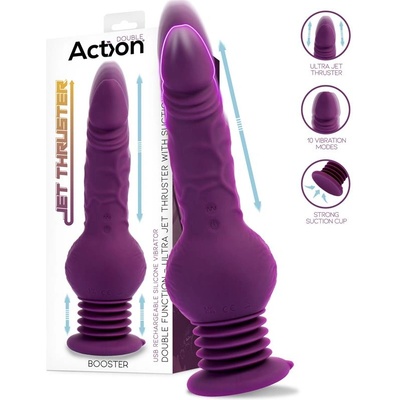 Action Booster Ultra Jet Thruster Vibrator with Powerfull Suction Cup Purple