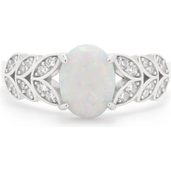 Rafity Stříbrný prsten Aurora s bílým opálem R0027 1605