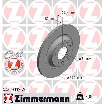 Brzdový kotúč (cena za 1ks) ZIMMERMANN 440.3112.20
