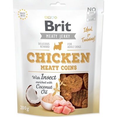 Snack BRIT Jerky Chicken with Insect Meaty Coins 200 g