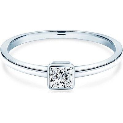 Savicki Zásnubný prsteň Pure biele zlato diamant PURE P PR 15 D B