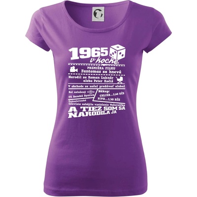 1965 v kocke Dámske tričko Pure Fialová