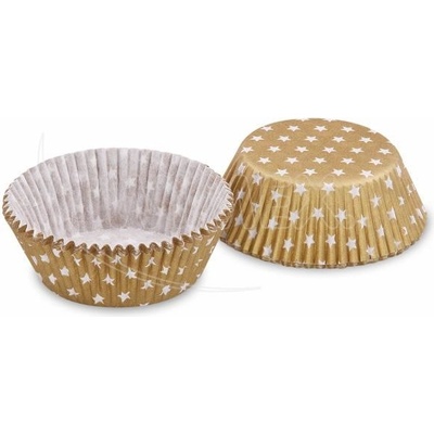 Wimex Cukrárenský košíček Hviezdy bielo/zlatý 50x30 mm 40 ks