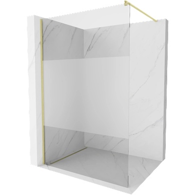 Mexen Kioto душ преграда Walk-in 100 x 200 cm, прозрачно/матово 8 mm, златисто четкано - 800-100-101-55-35 (800-100-101-55-35)